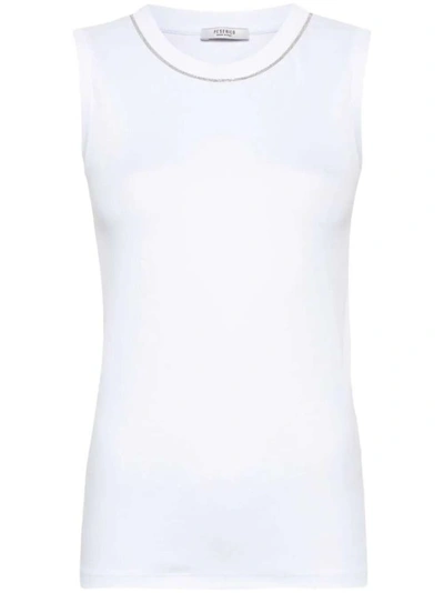 Shop Peserico Crystal-embellished Tank Top In White