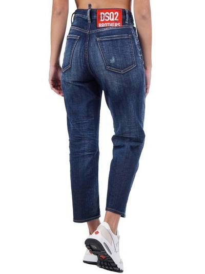 Shop Dsquared2 High-rise Straight-leg Denim Jeans In Black