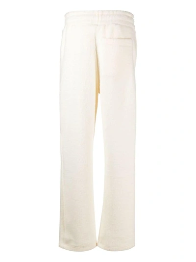 Shop Ami Alexandre Mattiussi Straight-leg Ivory Trousers In White