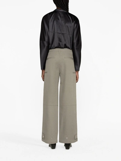 Shop Ami Alexandre Mattiussi Wide-leg Flared Trousers In Grey