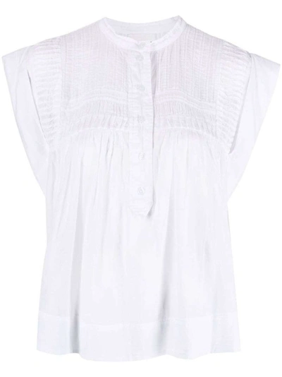 Shop Isabel Marant Étoile Leaza Pleated Blouse In White