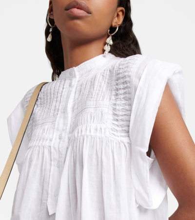 Shop Isabel Marant Étoile Leaza Pleated Blouse In White