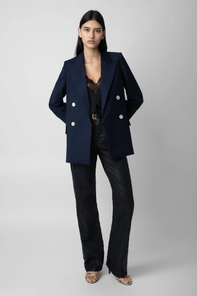Shop Zadig & Voltaire View Double-breasted Blazer In Black