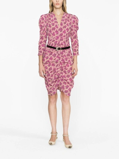 Shop Isabel Marant Celina Graphic-print Dress In Pink