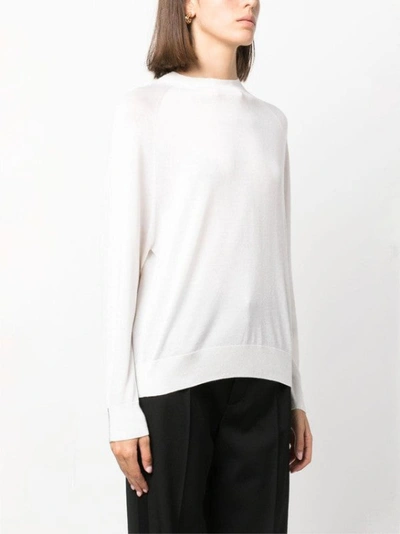 Shop Peserico Long-sleeve Knitted Jumper In White