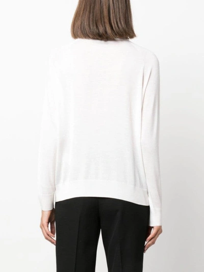 Shop Peserico Long-sleeve Knitted Jumper In White