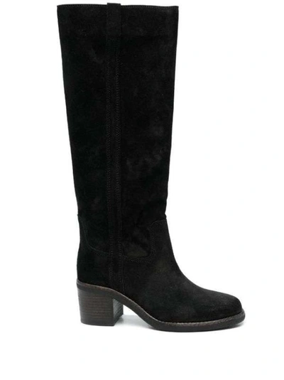 Shop Isabel Marant 55mm Knee-high Suede Boots In Black