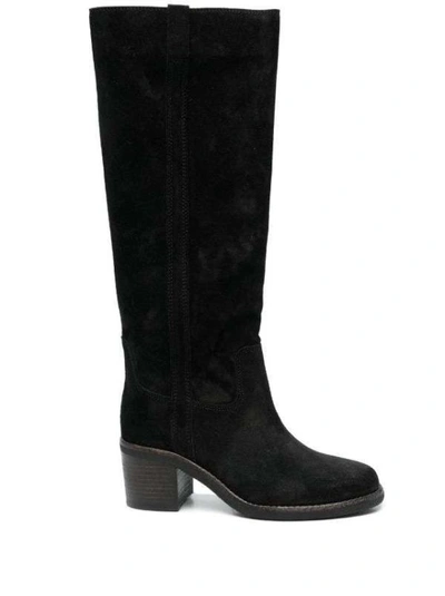 Isabel Marant Seenia Suede Knee-high Boots In Black