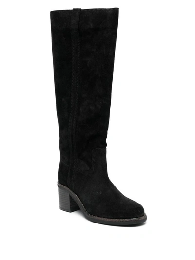 Isabel Marant Seenia Suede Knee-high Boots In Black