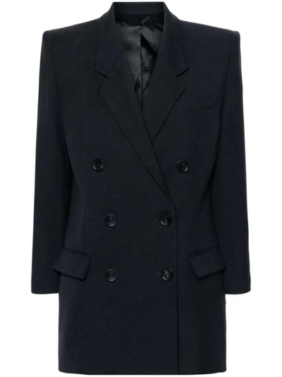 Isabel Marant Fevim Wool Double-breasted Blazer In Black