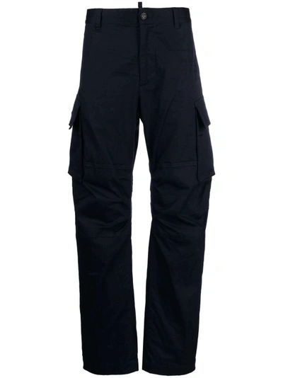 Shop Dsquared2 Logo-print Cargo Trousers In Black