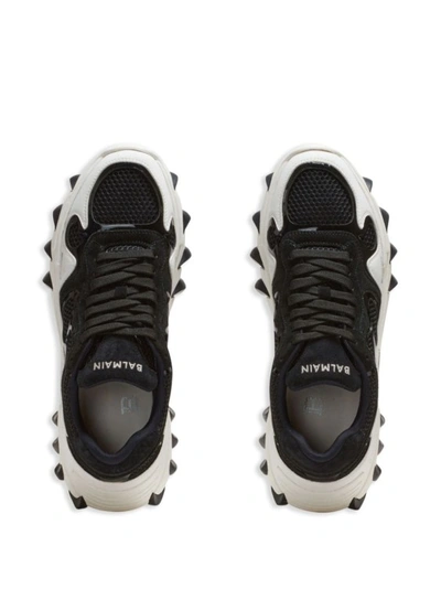Shop Balmain B-east Low-top Black/off-white Sneakers