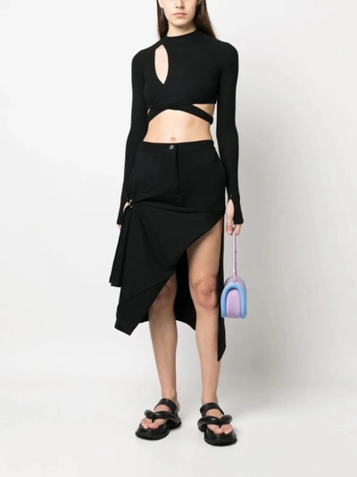 Shop Jw Anderson Asymmetric Draped Skirt In Black