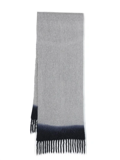 Shop Isabel Marant Firny Embroidered-logo Scarf In Grey