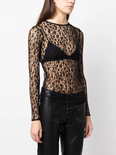 Isabel Marant Long-sleeved Lace Top In Grey