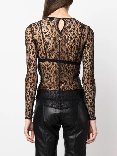 Isabel Marant Long-sleeved Lace Top In Grey
