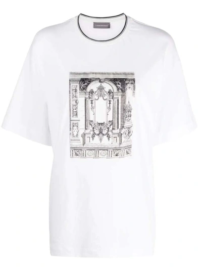 Shop Lorena Antoniazzi Illustration-print Crew-neck T-shirt In White