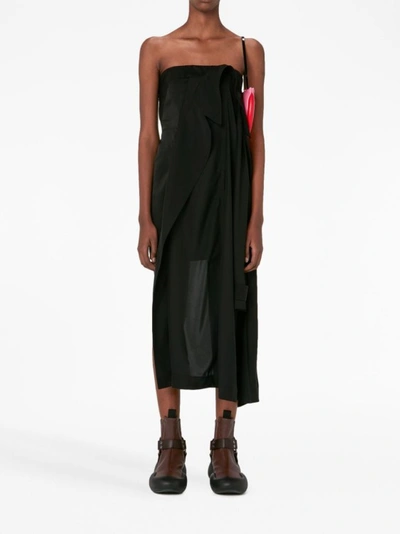 Shop Jw Anderson Deconstructed Strapless Minidress In Black