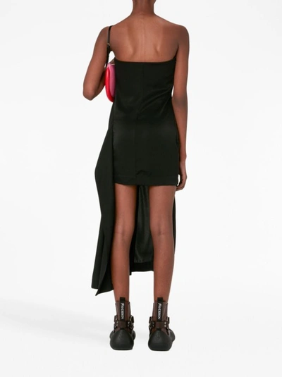 Shop Jw Anderson Deconstructed Strapless Minidress In Black