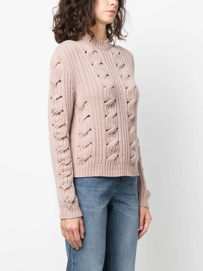 Shop Lorena Antoniazzi Cable-knit Long-sleeved Knitwear Jumper In Neutrals