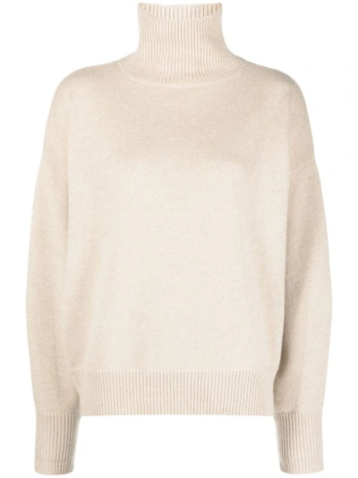 Shop Isabel Marant Roll-neck Jumper With Cashmere In Neutrals