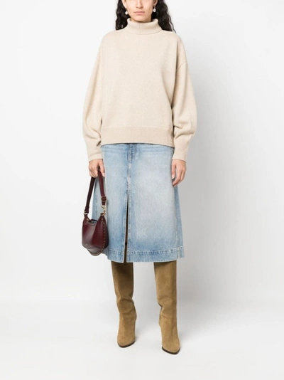 Shop Isabel Marant Roll-neck Jumper With Cashmere In Neutrals