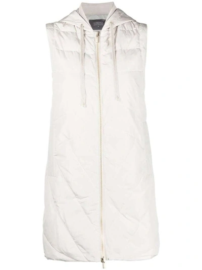 Shop Lorena Antoniazzi Padded Drawstring-hood Vest In White