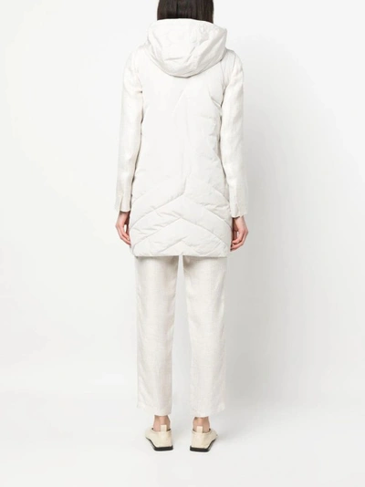 Shop Lorena Antoniazzi Padded Drawstring-hood Vest In White