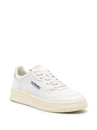 Shop Autry Light Blue Medalist Leather Sneakers In Neutrals