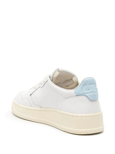 Shop Autry Light Blue Medalist Leather Sneakers In Neutrals