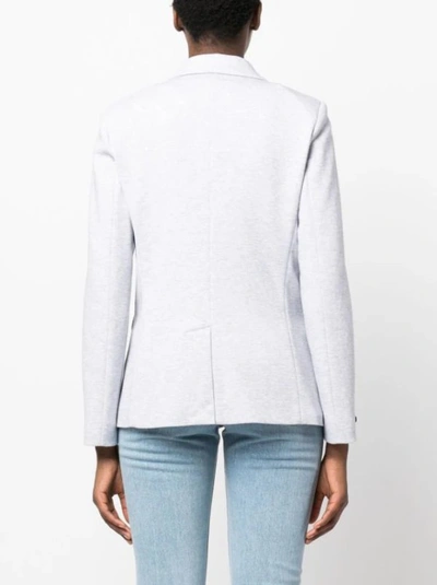 Shop Peserico Single-breasted Light Grey Blazer In White