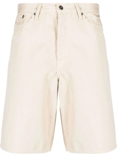 Shop Off-white Wave Off Canvas Shorts In Neutrals
