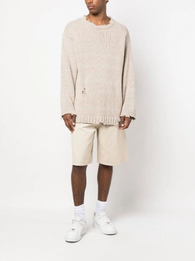 Shop Off-white Wave Off Canvas Shorts In Neutrals