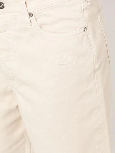 Shop Off-white Wave Off Canvas Shorts In Neutrals