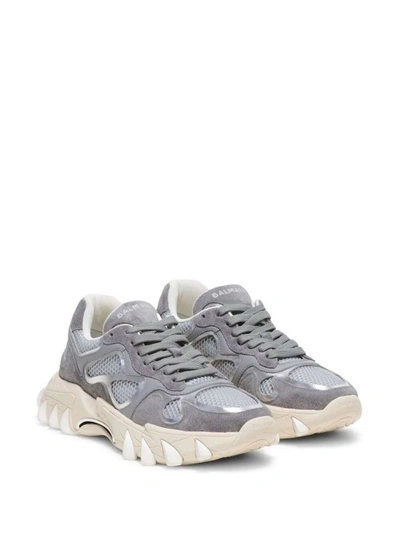 Shop Balmain B-east Panelled Chunky Sneakers In Grey