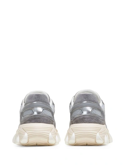 Shop Balmain B-east Panelled Chunky Sneakers In Grey