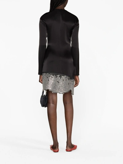 Jw Anderson J.w. Anderson Glitter-embellished Satin Minidress In Black