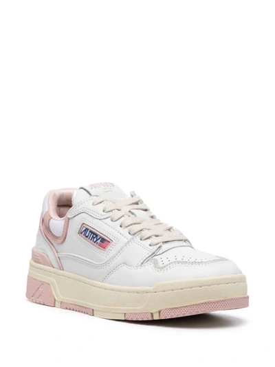 Shop Autry Logo-embellished Side Panels Leather Sneakers In White