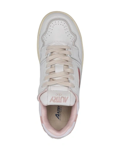 Shop Autry Logo-embellished Side Panels Leather Sneakers In White