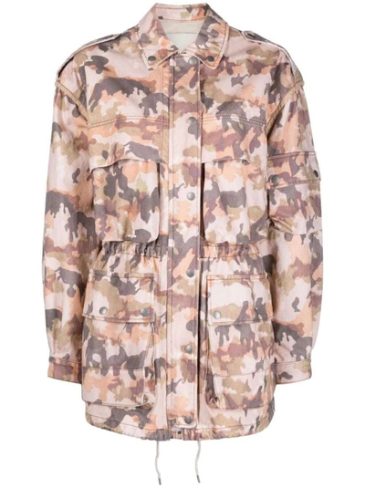 Shop Isabel Marant Elize Camouflage-print Cotton Jacket In Neutrals