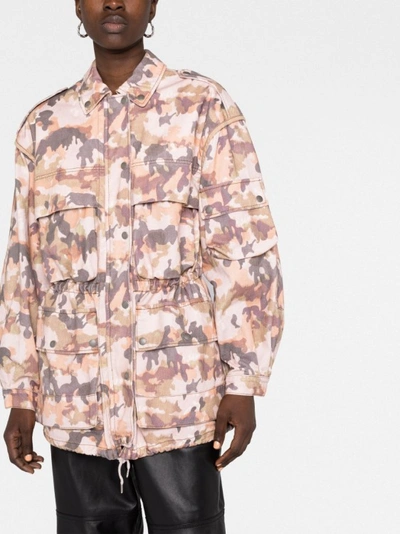 Isabel Marant Elize Camouflage-print Cotton-twill Jacket In Neutrals