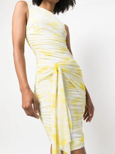 Msgm Sleeveless Ruched Minidress In Neutrals