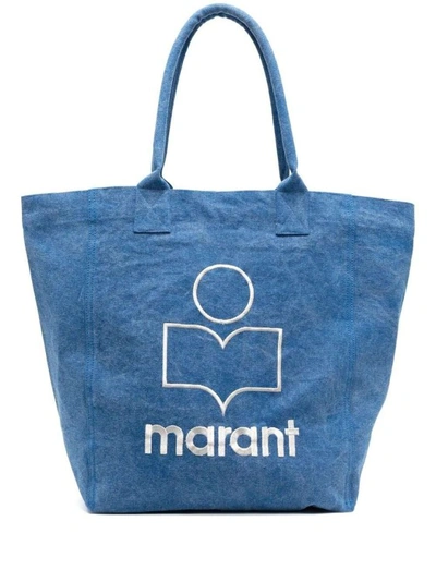 Shop Isabel Marant Logo-print Tote Bag In Blue