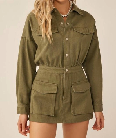 Shop Idem Ditto Keep It Cute Romper In Olive In Green