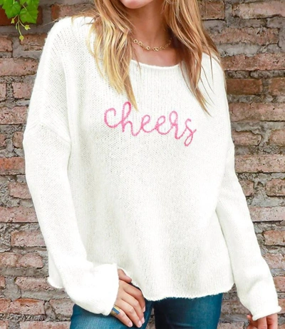 Shop Wooden Ships 'cheers' Crewneck Sweater In White