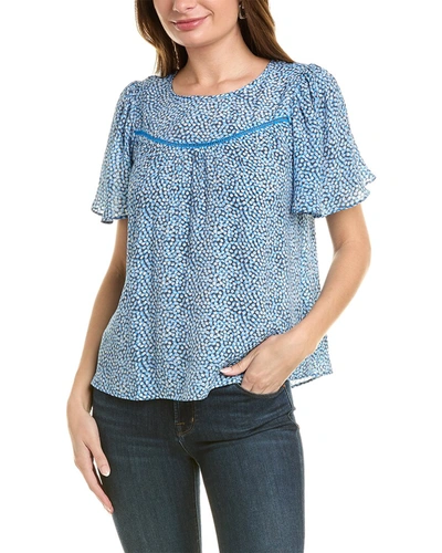 Shop Nanette Lepore Printed Top In Blue