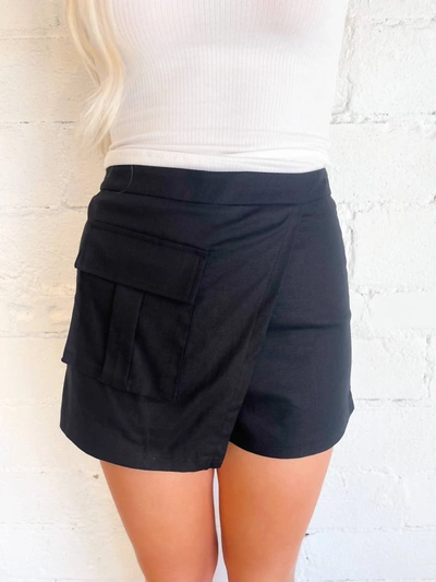 Shop Idem Ditto Ride The Wave Asymmetrical Shorts In Black