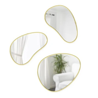 Shop Umbra Hubba Pebble Mirrors, Set Of 3, Brass