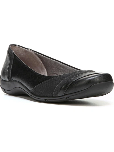 Shop Lifestride Dig Womens Faux Leather Slip On Flats In Black