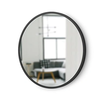 Shop Umbra Hub Rubber Frame, Wall Mirror For Entryways, Bathrooms, Living Rooms And More, 18-inch